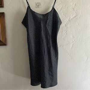 vintage black and white polka dot slip dress